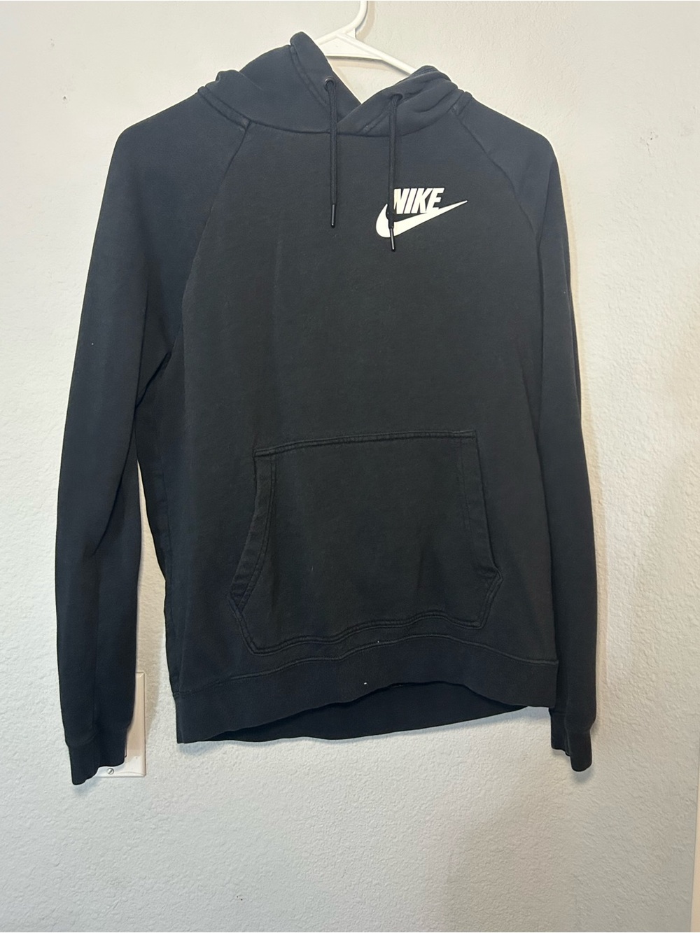 Nike Black Hooded Pullover with White Swoosh